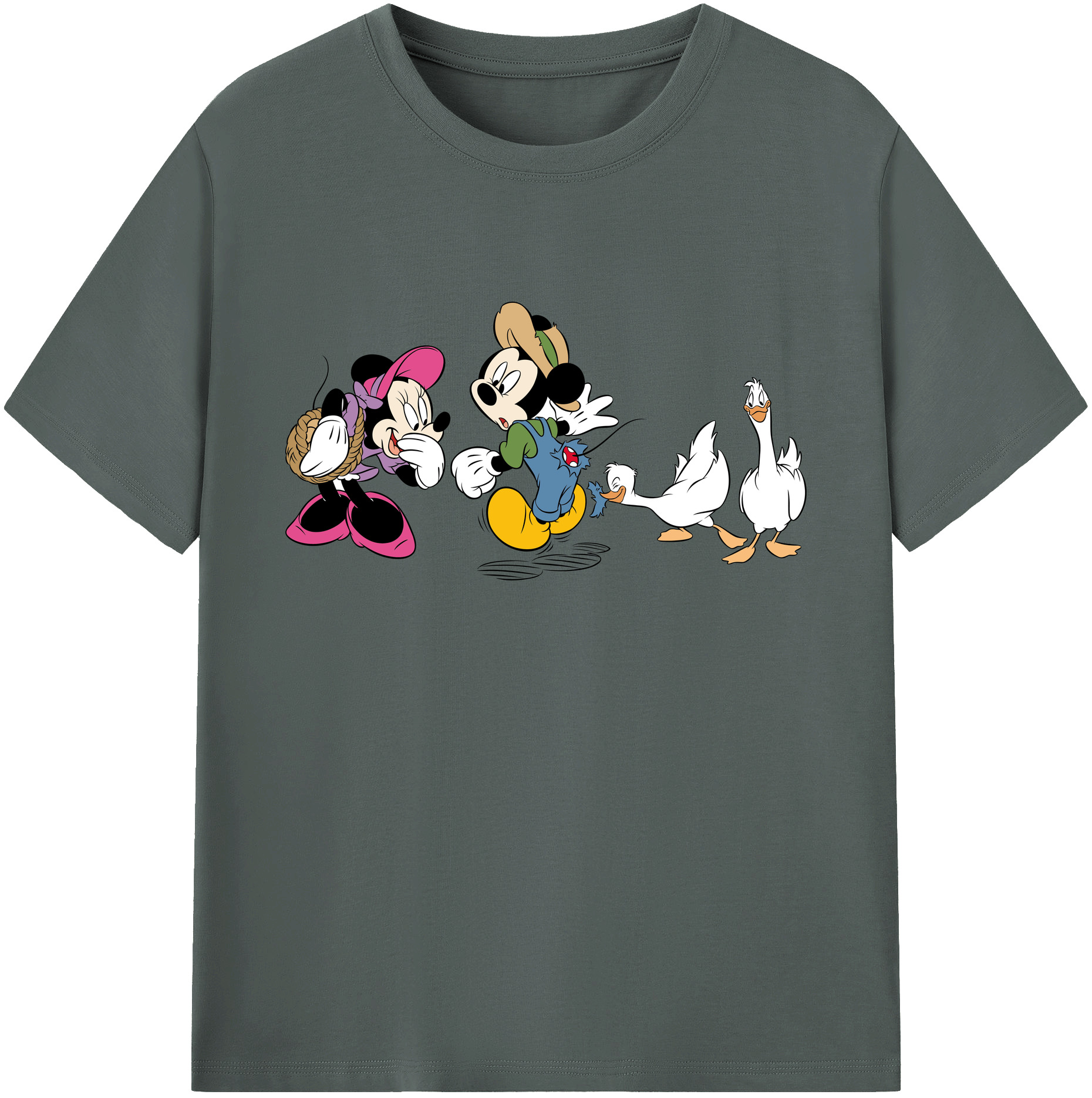 ミッキーマウス Mickey Mouse 綿100％ メンズ半袖Tシャツ｜肌触りやわらか＆通気性